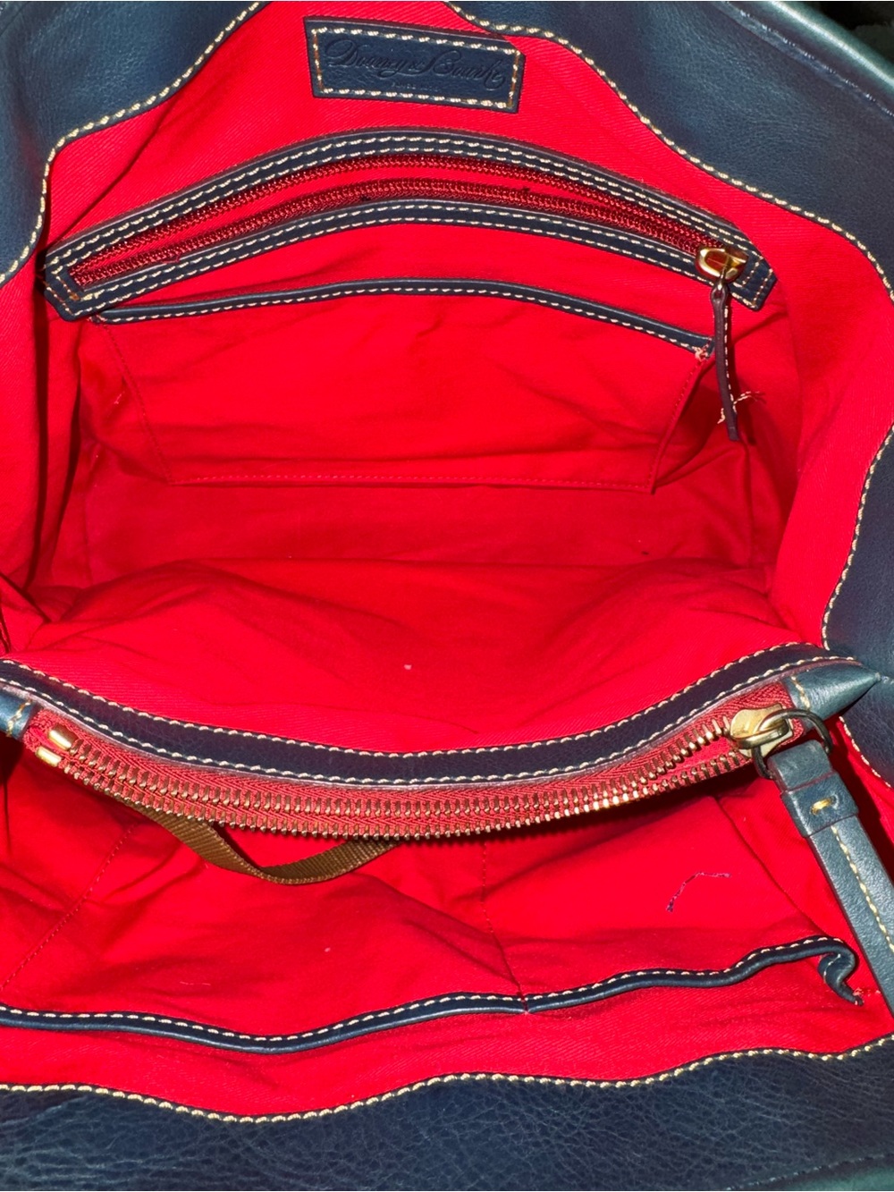 Dooney & Bourke Florentine Leather Perry Satchel in denim - Picture 7 of 13